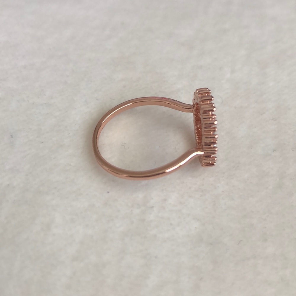 Rose Gold Open Circle Infinity White Sapphire Ring - Picture 4 of 8